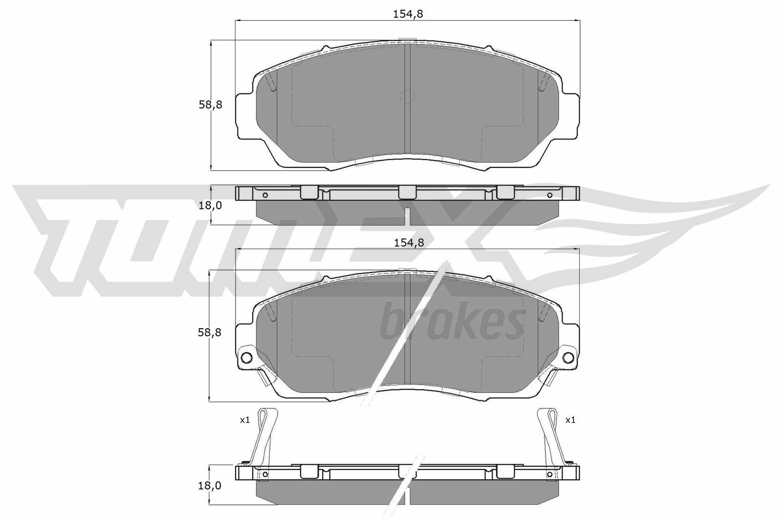 Sada brzdových platničiek kotúčovej brzdy TOMEX Brakes